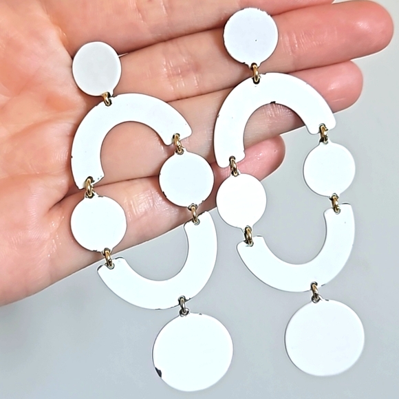 Large White Dangle Earrings, JCrew - Picture 1 of 4